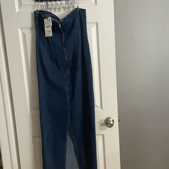 NWT Zara denim tube midi dress size XXL. - Picture 3 of 5